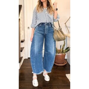 NWT Citizens of Humanity Horseshoe Jean Magnolia Wide Barrel Leg Cropped Size 27